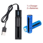 2pcs set 18650 Lithium Batteries 3 7v Li-ion Rechargeable Battery For Headlight