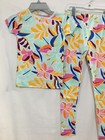 New Carter s Girls Floral  Pajama Set Snug Fit White Pink Kids Size 6 7 8