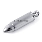 Stainless Steel Polished Bullet Shape Urn Pendant Necklace Cremation Jewelry 22 