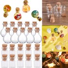 Small Cork Stopper Clear Glass Bottles Empty Jars Vials Spell Pagan Pendant Lot