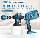 700w Hvlp Electric Paint Sprayer W 49oz Container 5 Nozzles 3 Patterns Spray Gun