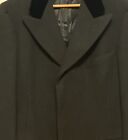 Vintage Bespoke Mens 40r Wool Velvet Collar Topcoat  Black  De Pinna 5th Ave