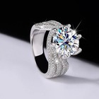 3ct Round Real Moissanite Solitaire Engagement Ring 14k White Gold Plated