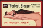 Vintage Single Playing Card Serta Perfect Sleeper Mattress Woman Maroon Border