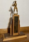 Vintage Early 1950   s - Baseball Trophy - 14  Tall - Semi-pro - Metal   Wood Base