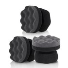 3pcs Tire Shine Applicator Pads - High-density Wave-grip Pad For Leather   Tire