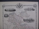 Tallis Antique Hand Colored Outlines Map Germany Bavaria Wirtemberg Hanover 1851