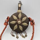 Rare Antique Moroccan  Late 19th Century Brass   Copper Powder Flask Canteen