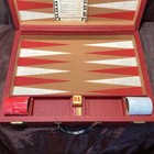 Vtg Crisloid Tournament Backgammon Case W  Bakelite Doubling Cube   Dice  Cups