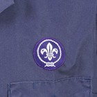 Boys Large Official Bsa Boy Scout Cub Scout Short Sleeve Shirt   Blue     -0554