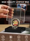 Jupdec Coin Display Case Clear Acrylic   Wood Base Challenge Coin Holder