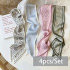 4pcs Silk Satin Scarf Hair Bands Women Ribbon Neck Tie Bag Handle Accessory