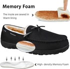 Men s Memory Foam Moccasin Slippers Warm Plush Indoor Outdoor House Shoes Gift