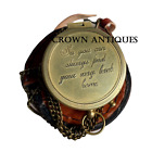 Vintage Antique Brass Pocket Compass Nautical Maritime Gift Compass With Case