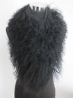 100  Genuine Mongolian Lamb Fur Scarf  fur Collar  Fur Wrap  black Women s Cape