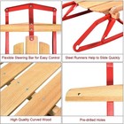 Goplus Wood Sled  54    Steel   Wood Sled Pull Steering Snow Slider Sleigh Tobog