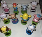 Lot Of 10 Dancing Solar Powered Easter Bobble Heads Chicks Bunny Rabbit Sheep     