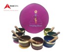 3 Inch Color Chakra Healing Tibetan Singing Bowls Set Of 7 With Including Box 