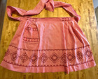 Lot Of 2 Vintage Handmade Aprons Gingham   Chicken Scratch Stitching  Very Nice