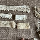 Lot Of Vintage Trim Lace Hand Crocheted Tatted Various Patterns Antique Craft