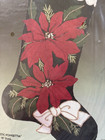Bucilla Majestic Poinsettia Felt Applique Christmas Stocking Kit Sequins Gold