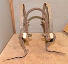 Vintage Iron Age Cultivator Double Wheel Garden Tool Collectible Farm Early B7