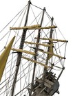 Antique Vintage Handcrafted Ship From Wood With 9 Sails