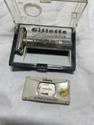 Vintage 1959 E4 Gillette Fatboy Adjust 1-9 De Safety Razor  Case  And Razor Pack