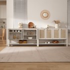 Sicotas Rattan Buffet Cabinet 55  Sideboard Storage W  Adjustable Shelves