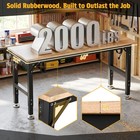 60 x22  Workbench 2000 Lbs Adjustable Work Bench With Power Outlet Pegboard