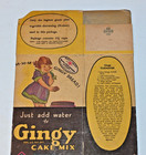 Vintage 1930s Gingy Cake Mix Box Jenny Wren Products Co Lawrence  Kansas