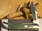 Rough Rider Green Canvas Micarta Folding Hunter 5 1 4  Pocket Knife Rr1994
