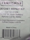 Sears Craftsman Ratchet Repair Kit 01066 1 2  Drive Quick Release 99962 1066