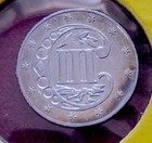 1862 Three Cent Silver Piece  Very Nice Choice Gem Bu  