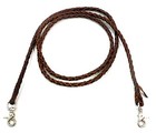 Braided Leather Roping Reins 4 Plait Dark Oil Mexico Made New Free Ship