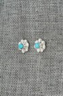 Turquoise   Sterling Silver Earrings - Ronald Yatsattie