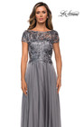 La Femme 27924 Mother Of The Bride Dress Size 6 Platinum Beaded New