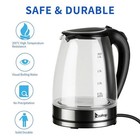 Electric Water Kettle Bpa-free Glass Tea Kettle With Led Fast Boiling 1 8l 1500w