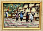 Vntg Jewish Enamel Western Wailing Wall Art Israel Judaism Judaica By Mark Moses