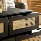 Coffee Table With Drawers Weave Rattan Table For Living Room 42  h In Rectangle