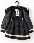 Xabh Girls Tweed 2-piece Skirt Suit Set Black Beige Size 120  4-6 Years 