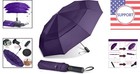Compact 54 Inch Double Canopy Golf Umbrella - Elegant Windproof Design In Purple