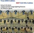 5 Pin Dmx Cable 10 Ft 6 Pack     4-core Male To Female Stage Lighting Dmx512 Ca   