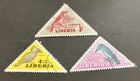 Birds Of  Liberia    3 Stamp   Pre Cancelled   Og   Nh  1953