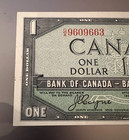 1954  1 Bank Of Canada Banknote  devils Face  Coyne-towers