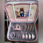   Labubu Kids Tin Tea Set     16-piece Pretend Play Set In With Pink Carrying Case