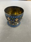 Reproduction Russian Silver Guilt Painted Enamel Filigree Vire Vessel Cup