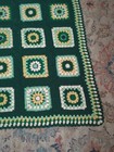 Vintage Handmade Crochet Granny Square Afghan Blanket Mcm 49  X 70 