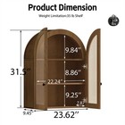 Elegant Arched Wall Mounted Cabinet 3-tier Wall Storage Cabinet W glass Doors