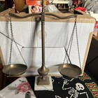 Balance Scale Scales Of Justice Vintage  Brass    17    Marble Base  Excellent